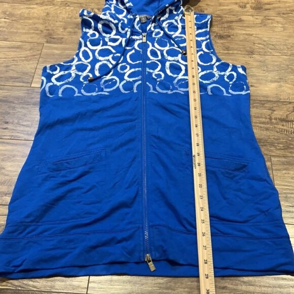 SPANNER blue and white sleeveless hoodie vest sweater - Picture 7 of 10